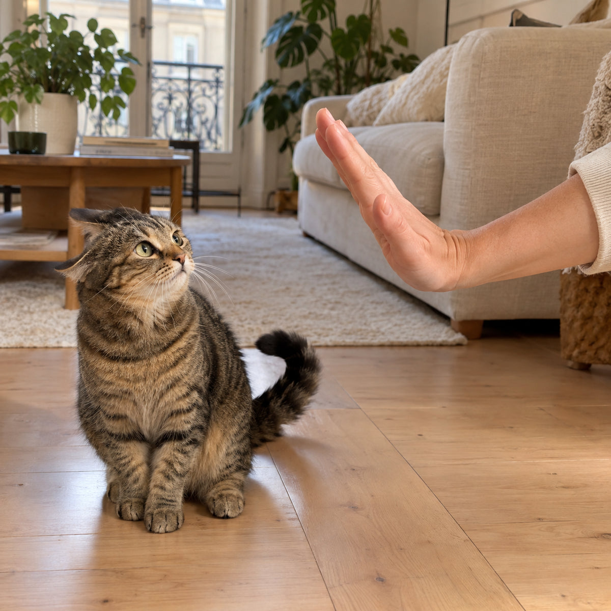 Un chat roux sur le canapé