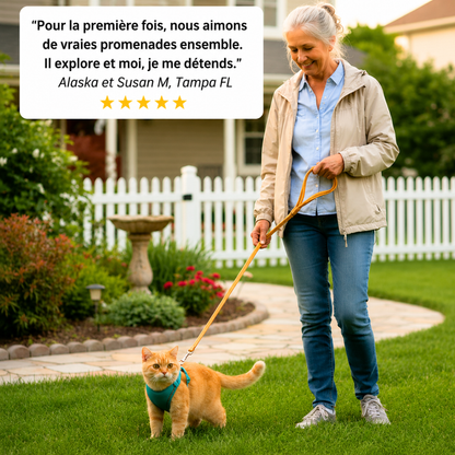 HARNAIS ANTI-ÉVASION POUR CHAT + LAISSE