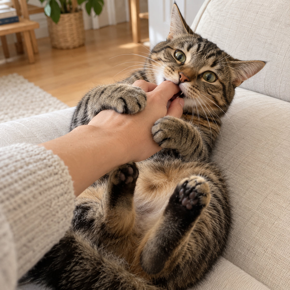 Un chat en pleine action de jeu